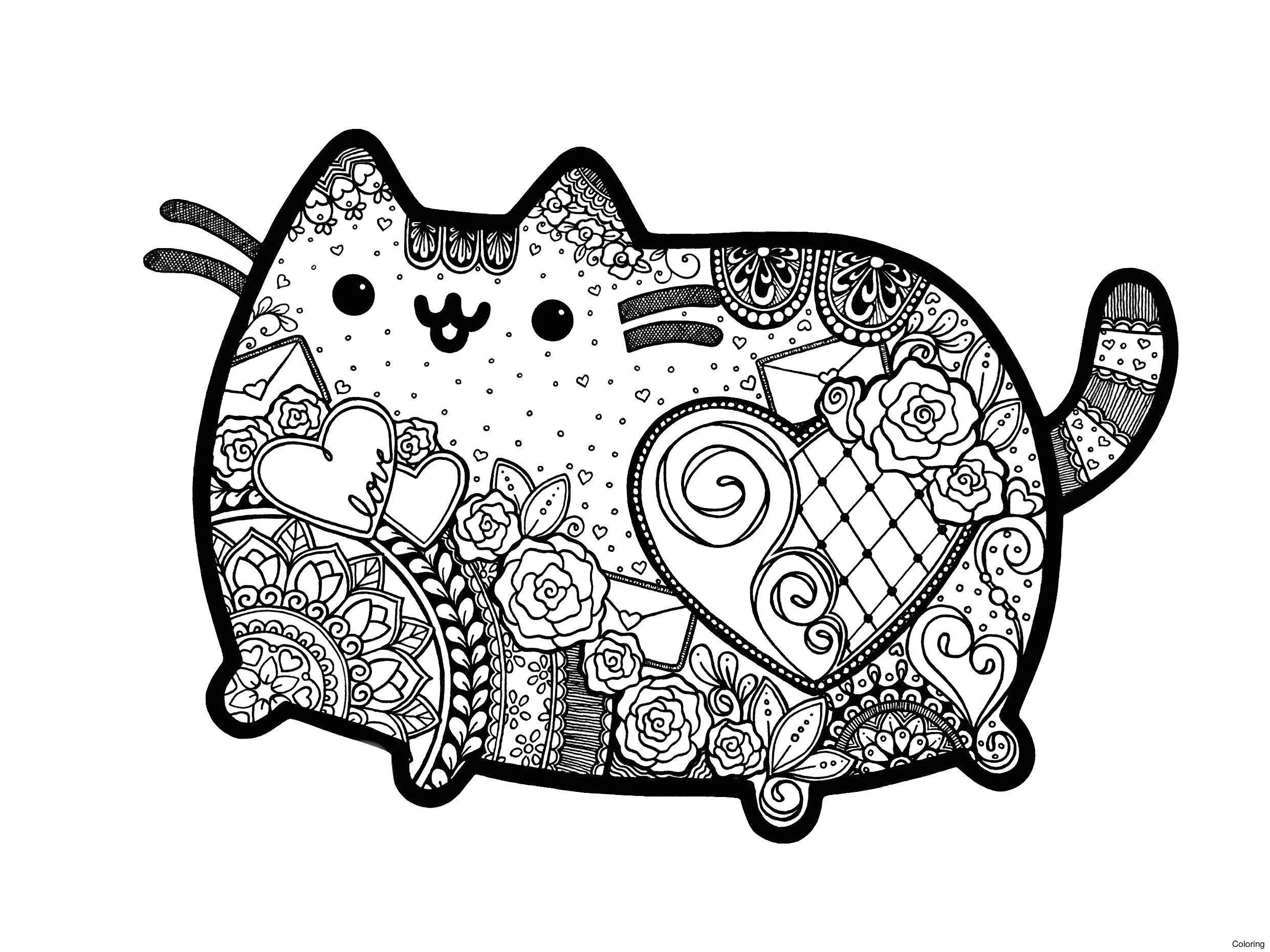 pusheen-mandala-da-colorare-scarica-stampa-o-colora-subito-online