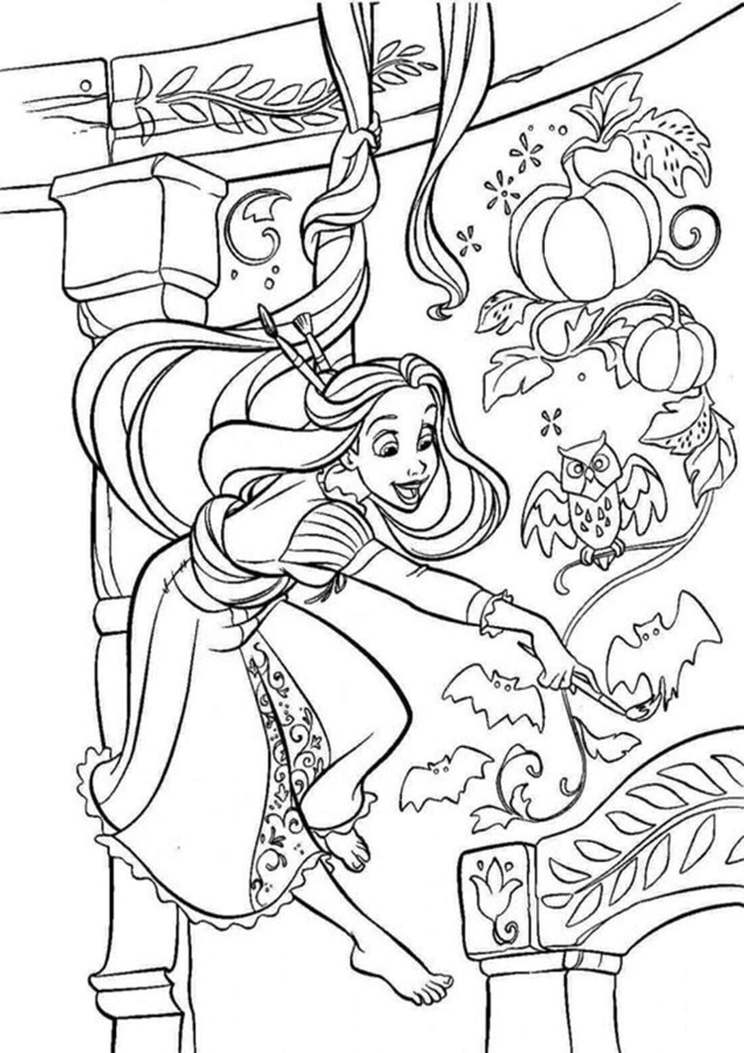 Rapunzel E La Strega Da Colorare Scarica Stampa O Colora Subito Online