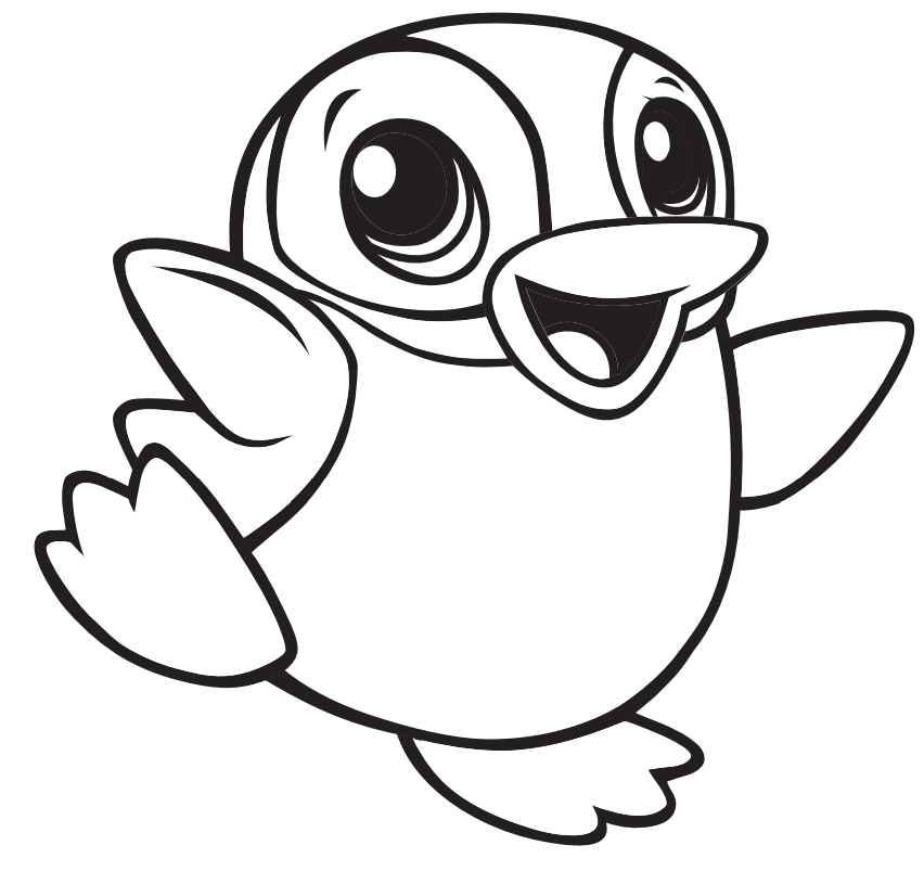 Simpatico pinguino bambino da colorare. Scarica, stampa o colora subito