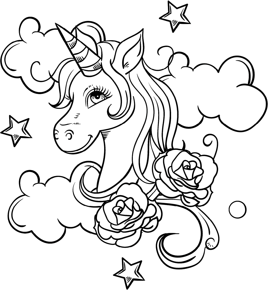 Testa E Rose Di Unicorno Da Colorare Scarica Stampa O Colora Subito 
