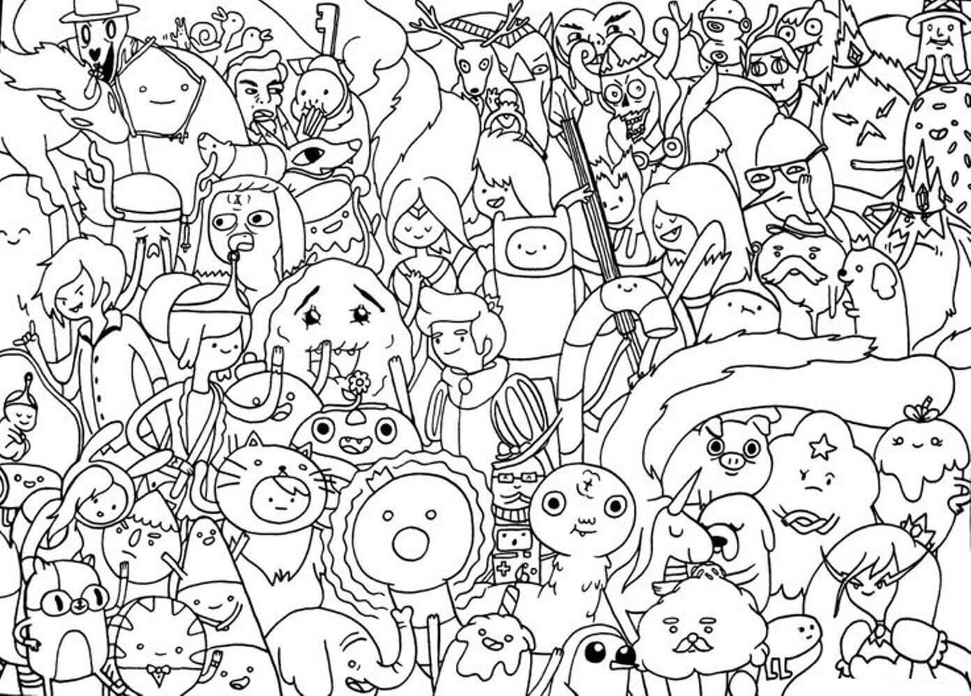 Personaggi normali di Adventure Time da colorare. Scarica, stampa o
